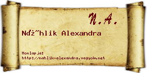 Náhlik Alexandra névjegykártya